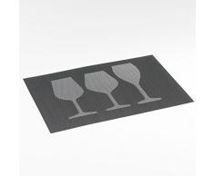 dÃ©corline set de table 30x45cm pvc verres noir/blanc