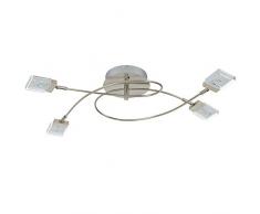 Briloner Leuchten 2530-042S plafonnier, Spots, Lampe Salon denfant ou Chambre a Coucher, Applique LED, orientable,dimmable, Changement de Couleurs par telecommande, Métal, Intégré, 3.6 W, Nickel Mat