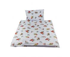 Spreetex Parure de lit pour Enfant Motif Coccinelle Parure de lit 100Â x 135Â cm, 40Â x 60Â cm, Coton, Bleu Clair, 135Â x 100Â cm