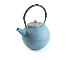 IBILI 624410 Set 2 Theiere + 2 Gobelets Assiette Soho, Aluminium, Bleu, 29 x 17 x 13 cm