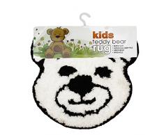 JVL Faite Ã la Main pour Enfant Panda Super Doux Tapis, Noir/Blanc, 55Â x 55Â cm
