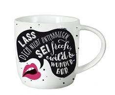 Unbekannt 60719 Tasse, Porcelaine, Blanc/Noir, 12,5 x 9,5 x 8,5 cm