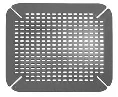 iDesign Tapis dévier, Grand Tapis dévier de Cuisine en PVC, Accessoires pour évier et évier avec Trous de Drainage, Gris