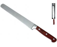 Home Couteau Ã Pain, 24Â cm, Acier Inoxydable, Bois