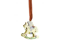 Belleek Living DorÃ© Cheval Ã Bascule Ornement, Laiton, Rouge/dorÃ©