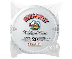 Aristea Lot de 18 Assiettes Ã Pizza, diamÃ¨tre 32 cm, pour Table et Cuisine