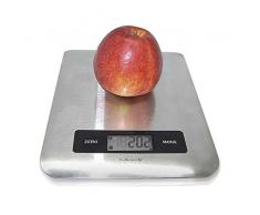 NERTHUS FIH 027 Balance de Cuisine numérique Inoxydable Maximum 5 Kg, Acier INOX, Noir, 19, 2x25, 3x3, 2 cm