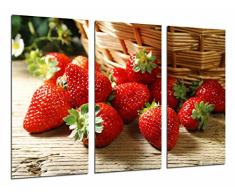 Tableau Moderne Photographique, Impression sur bois, Ãpicerie, cuisine, Fruteria, panier de fruits acides de fraises, 97 x 62 cm, ref. 27013