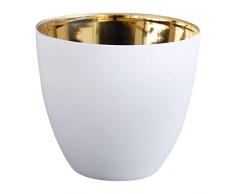 ASA Selection Photophores Porcelaine Blanc/Or 7,2 x 7,2 x 6,5 cm