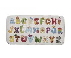 Croydex ABC pour Enfant antidÃ©rapant Tapis de Bain, Blanc cassÃ©, 550Â x 350Â mm