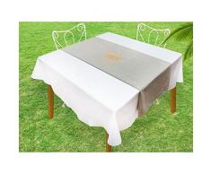 Soleil docre Chemin de Table, Coton, Gris, 40x140 cm