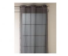 Soleil docre Voilage Jacquard à Oeillets Maya Anthracite, Polyester, Gris, 140 x 250 cm