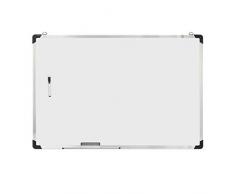 Relaxdays 10025643_933 Tableau blanc, avec Ã©ponge et marqueur, magnÃ©tique, meetings, workshops, bureau, 60 x 90 cm, aluminium, plastique, 60 x 90 x 1,5 cm