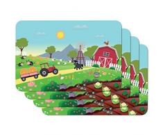 Venilia Set de table country, 45 x 30 cm, 4 pcs, antidÃ©rapant rÃ©siste Ã la chaleur et fait, PolypropylÃ¨ne, 59112