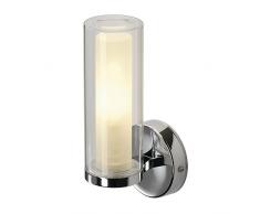 SLV Applique Murale 149482, WL 105, chrome, doppelglass, E14, max. 40 W, IP44, en aluminium, argent,