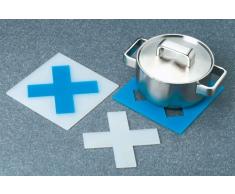 AdHoc Soucoupe duett 20 x 20 cm pour Les casseroles, en Silicone rÃ©sistant Ã la Chaleur dans Un Coffret Cadeau-Croix-Bleu translucide