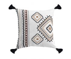 COTON dintérieur CASABELLA Coussin Pompons, Multicolore, 40 x 40 CM