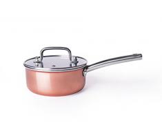 Excelsa Copper Casserole avec Couvercle, Aluminium, cuivre