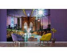 AG Design ftxxl 1479Â Brooklyn Bridge Papier Papier Peint Photo, 4Â piÃ¨ces, Multicolore, 360Â x 255Â cm
