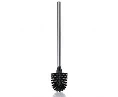 kela 20163 Brosse de Toilette avec Manche en Acier Inoxydable, Noir Brillant, 42,5cm8cmÃ