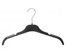 Le Cintre FranÃ§ais - Pack de 250 - BE 47 NOIR Cintre Plastique Encoche Bretelle Plastique Noir 47x1x21 cm