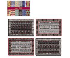 Easy Life 172GEIN POCHETTE DE 4 SETS DE TABLE SOUPLE 45X30CM EN PPE GLOBAL ETHNIC INCAS, Multicouleur