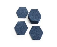 1buy3 Lot de 8 Dessous de Verre hexagonaux en Feutre 5 mm dÃ©paisseur Bleu foncÃ© mÃ©langÃ©