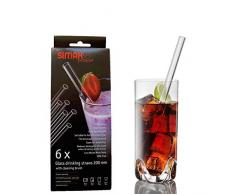 Bohemia Cristal 093 006 167 SIMAX 6 Pailles droites en verre borosilicate résistant à la chaleur 20 cm