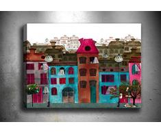 Bonamaison Peinture sur toile, multicolore, 70 x 100 cm - ConÃ§u et fabriquÃ© en Turquie