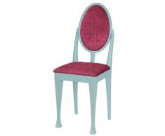 High Street Design Lot de 4 chaises de salle à manger avec pieds Nuovo Bleu et bordeaux Tissu Coussins