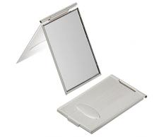 silberkanne Miroir de Poche argenté - 6 x 6 cm - Plaqué Argent - Finition de qualité supérieure