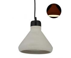 Relaxdays 10029509 Lampe A Suspension décorative avec Effet Béton, Vintage en Ciment, E27, HxD Gris/Noir, Pierre Artificielle, Plastique, 1