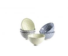 Mäser 931224 Série Alicante Saladier en porcelaine pour 6 personnes Vert/noir/bleu