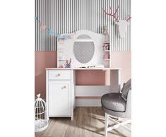 ESF LN-06 mettre la table MDF (Panneau de Fibres de Bois à densité Moyenne), recouverts dun Papier décor imprégné de résine mélamine, Finition Blanc Mat et Rose, Taille unique