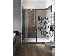 plage 161008 Décoration adhésive pour paroi de Douche, Vinyl, Gris, 80x200cm