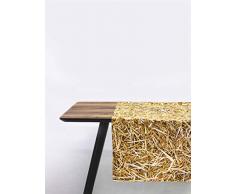 FOONKA Stroh Chemin de Table 100% Coton Beige/Marron 150 x 50 cm