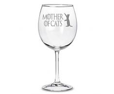 Derwent Laser Craft Verre à vin avec Inscription « Mother of Cats » gravé « Game of Thrones »
