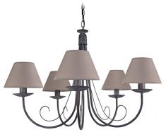 Tosel 20927 Lustre Côte dIvoire Acier 60 W E14 Marron Cérusé