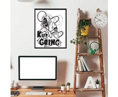 Walplus 29x36.25 cm Autocollant Mural Cadre Tenir Going Citation Amovible Art DÃ©calques Vinyle Maison DÃ©coration DIY Vivant Chambre Bureau Papier Peint DEnfants Cadeau, Noir Blanc