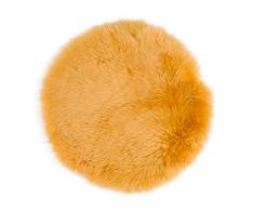 GÃ¶zze Coussin de Chaise en Peau de Mouton Ã 38 cm, Moutarde, 38 x 38 cm