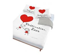 Italian Bed Linen Destination Love Un lit de 80/95 (150 x 200 cm-) 52 x 82 cm