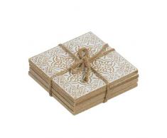 Dcasa Lot de 4 Dessous de Verre en Bois pour Repas et Repas Unisexe Adulte, Multicolore (Multicolore), Unique