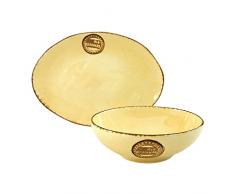 Creatable, 20162, SÃ©rie Organic BBQ, Set de 2 Plats de Service, Pierre, Beige, 37 x 26 x 16 cm