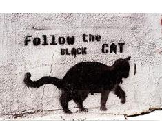 Legendarte PL-098 Tableau Graffitis FÃ©lins. Impression Digitale sur Toile, cm. 50x70, Lienzo, Multicolor