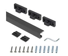 Emuca - Profil pour suspendre les accessoires de cuisine, profil pour montage mural, avec supports cachÃ©s, 110 cm, aluminium, finition gris anthracite.