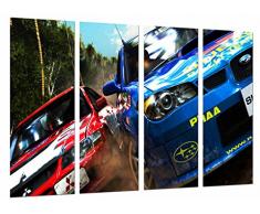 Tableau Moderne Photographique, Impression sur bois, CompÃ©tition Sport Cars Rally Red Citroen, 131 x 62 cm, ref. 27094