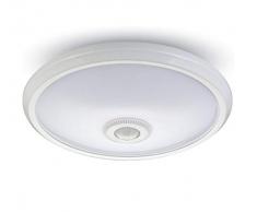 V-TAC Plafonnier LED Chip Samsung rond 12 W avec capteur PIR, blanc