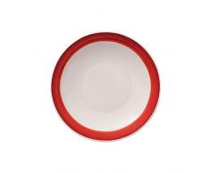 Villeroy & Boch Colourful Life Deep Red Coupelle plate, 24 cm, Porcelaine Premium, Blanc/Rouge
