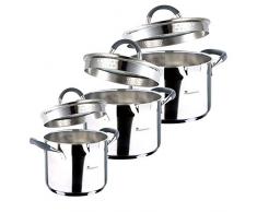 SAN ignacio lwh27Â batterie 6Â piÃ¨ces professionnelâ¯: Ã 16, 24Â et 28, avec couvercles avec passoire, chromÃ©