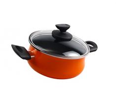 Megafesa Valencia - Faitout avec Couvercle, diamètre 24 cm, Orange